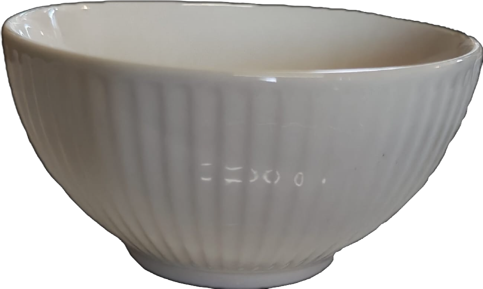 Ceramic ribbed sauce bowl