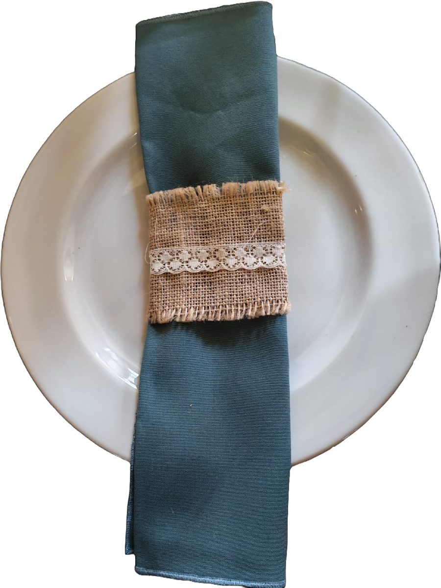 Hessian and lace Serviette Collar.